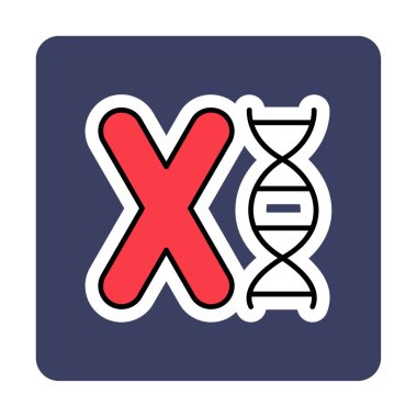 düz Kromozom ikon vektör illüstrasyon tasarımı