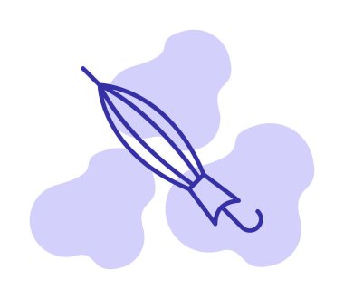 Kapatılan Şemsiye web simgesi, vektör illüstrasyonu