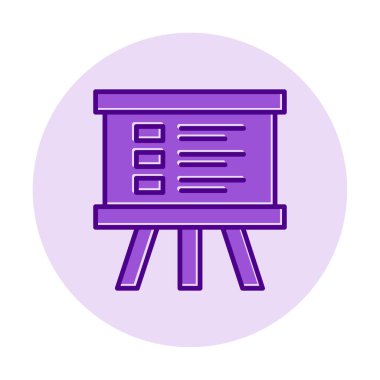 Üniversite Sunum ikonu vektör illüstrasyonu 