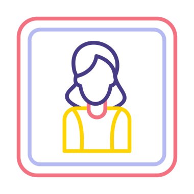 kadın avatar simgesi vektör illüstrasyonu