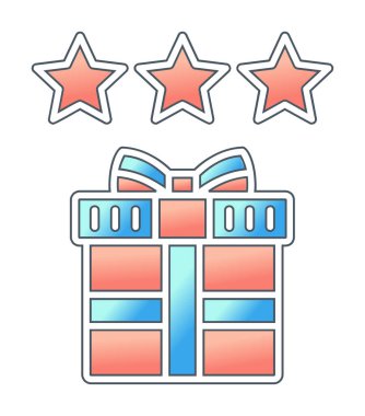 düz hediye ve düz vektör renk ikonu tasarımını gözden geçir