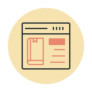 Basit Çevrimiçi Kitap satın alma simgesi, vektör illüstrasyonu