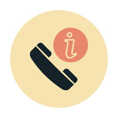 Basit çağrı bilgi simgesi, vektör illüstrasyonu