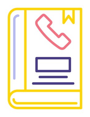 Telefon Rehberi düz simgesi, vektör çizim