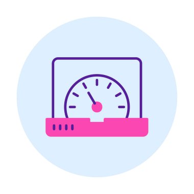 Vektör hızı test dizüstü bilgisayarı web simgesi, vektör illüstrasyonu