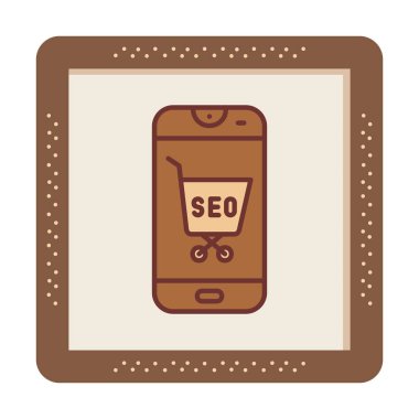 seo modern simge ve akıllı telefon vektör illüstrasyon tasarımı