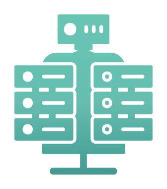 Ağ sunucu simgesinin vektör illüstrasyon tasarımı