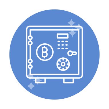 Bitcoin dolap simgesi, vektör illüstrasyonu 