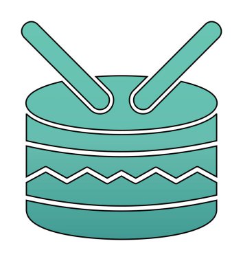 davul ikonu vektörü. Doğrusal biçim işaret tasarımı