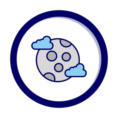 Dolunay düz ikonu. vektör illüstrasyonu 