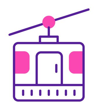 Modern Cable Car Cabin simgesinin vektör çizimi                   