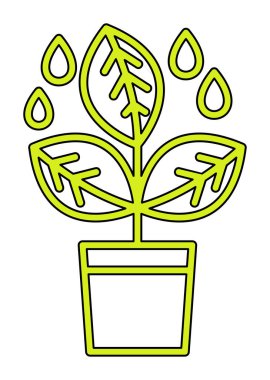 çömlek simgesine bitki, vektör illüstrasyonu 