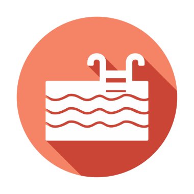  yüzme havuzu ikonu vektör illüstrasyonu