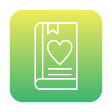 Yer imi simgesi olan aşk kitabı, basit vektör illüstrasyonu 