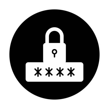 Basit Parola simgesi, vektör illüstrasyonu