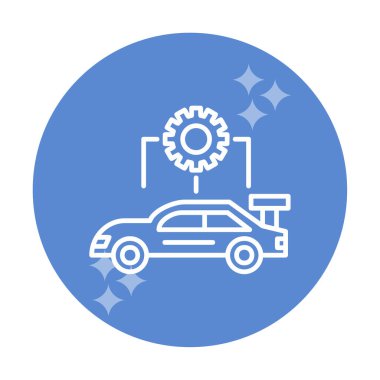 Araba servisi ikon vektör çizimi. Otomobil Yapılandırması             
