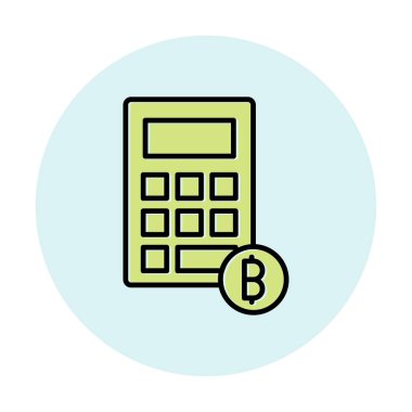 Şifreleme para birimi hesap makinesi web simgesi basit illüstrasyon