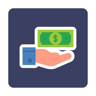 Dolar el simgesi vektör illüstrasyonunda