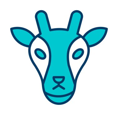 Zürafa baş web simgesi, vektör illüstrasyonu 
