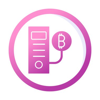 Bitcoin Madeni İşlemcisi (BTC) simgesi, vektör illüstrasyonu 