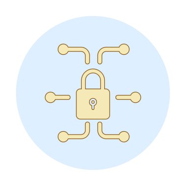 Ağ güvenlik simgesi, vektör çizim 