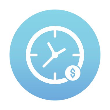 Zaman Para saat simgesi vektör illüstrasyonudur