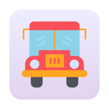 Okul otobüsü. Web simgesi basit illüstrasyon