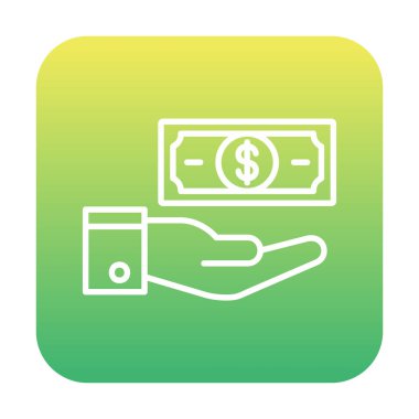 Dolar el simgesi vektör illüstrasyonunda