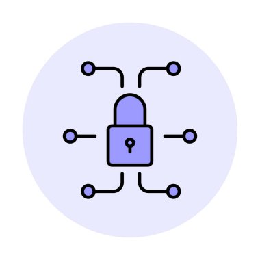 Ağ güvenlik simgesi, vektör çizim 