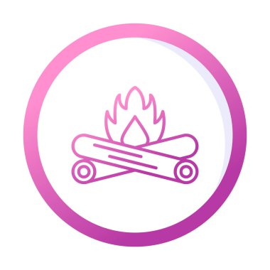 Basit düz ateş ikonu, illüstrasyon tasarımı