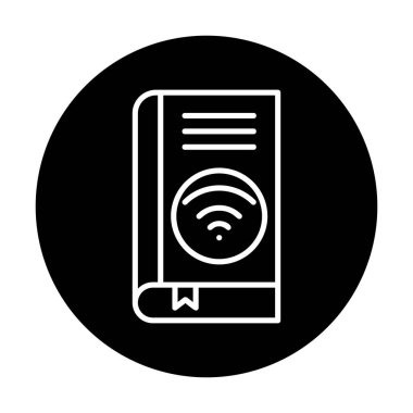 Wifi kitap ikonu vektör illüstrasyonu