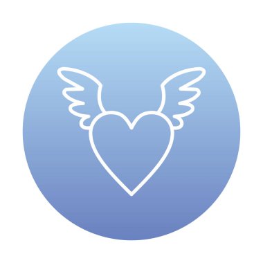 Melek Kalbi ikonu, vektör illüstrasyonu 