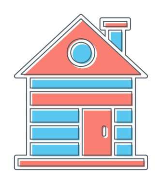 ahşap ev simgesi, vektör illüstrasyonu