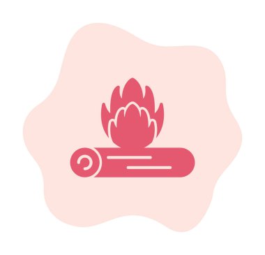 Basit düz ateş ikonu, illüstrasyon tasarımı