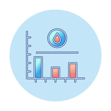 Şeker seviyesi grafik simgesi, vektör illüstrasyonu  