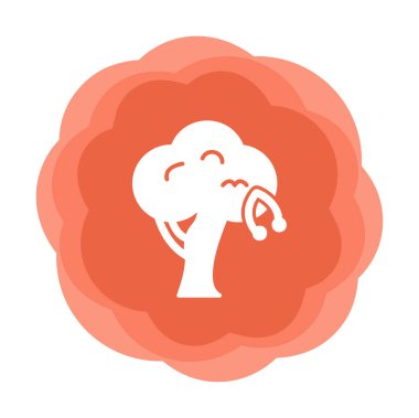 Kiraz Ağacı web simgesi, vektör illüstrasyonu