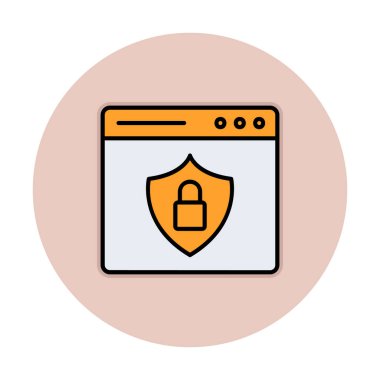 Basit Web Güvenlik simgesi, vektör illüstrasyonu