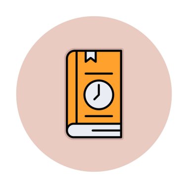 Kitap Zaman Sınırı simgesi, vektör illüstrasyonu 