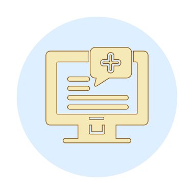 Basit Tıbbi Bildirim simgesi, vektör illüstrasyonu