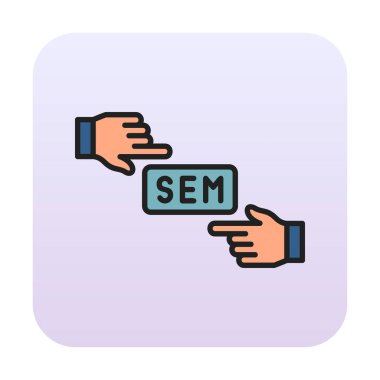 Basit düz Sem simgesi izole kavramı