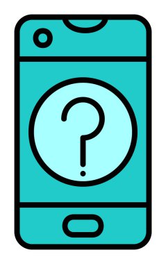 Yardım veya mobil destek simgesi, vektör illüstrasyonu 