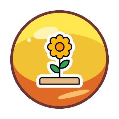  düz çiçek vektör simgesi. tasarım çizimi   