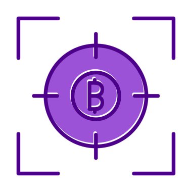 Bitcoin ve hedef. Web simgesi tasarımı