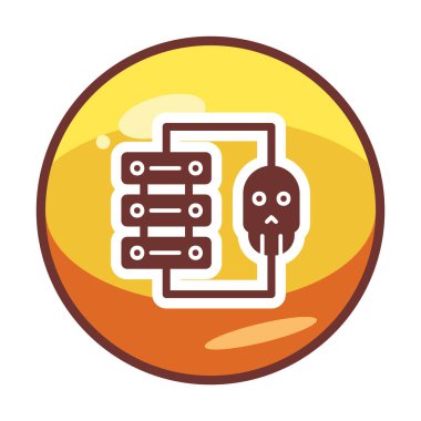 veri merkezi ve Hackleme vektör çizgisi simgesi, imza illüstrasyonu 