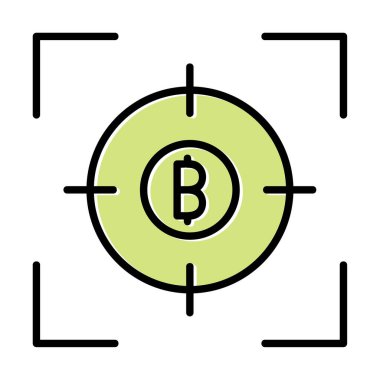 Bitcoin ve hedef. Web simgesi tasarımı