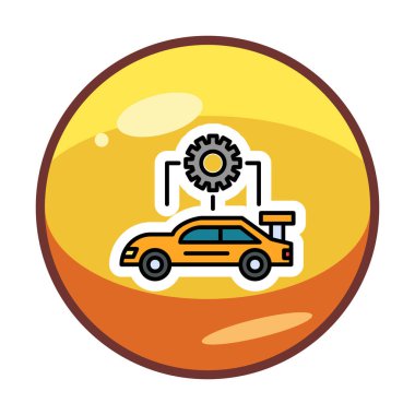 Araba servisi ikon vektör çizimi. Otomobil Yapılandırması             