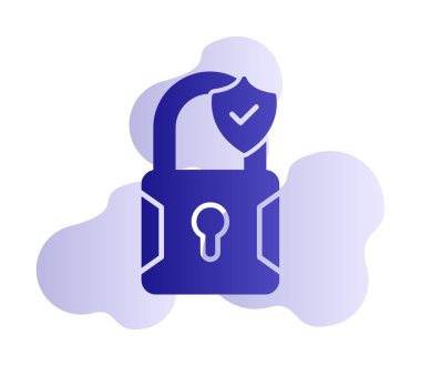 asma kilit web simgesi, vektör illüstrasyonu