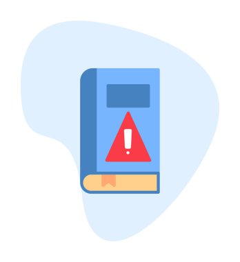 kitap uyarısı ünlem işareti vektör düz renk simgesi ile