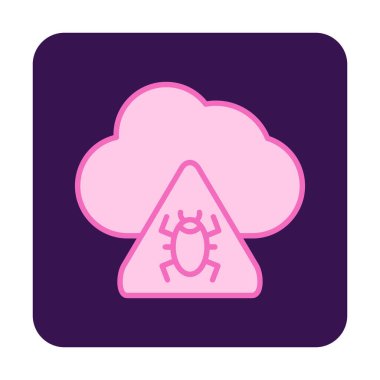 Bulut Hesaplama simgesi, vektör illüstrasyonu. Hata işaretli bulut  