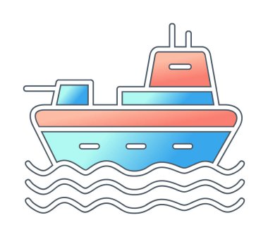 Gemi simgesi, vektör illüstrasyonu